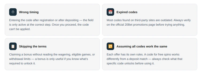 Common Mistakes When Redeeming Promo Codes